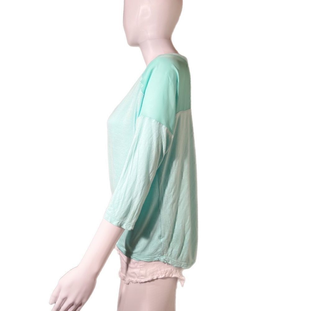 Mesh Panel Flowy Mint Top - Picture 2 of 7